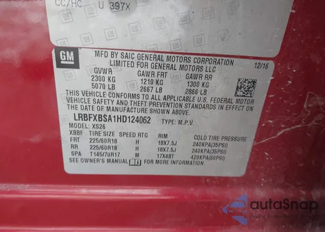 2017 Buick Envision Essence from USA, damaged, VIN LRBFXBSA1HD124062